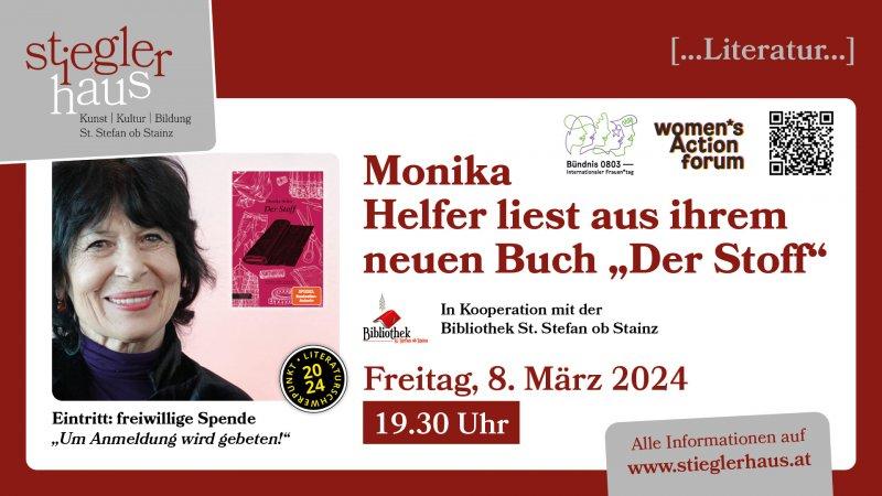 Lesung: Monika Helfer in der Bibliothek St. Stefan ob Stainz